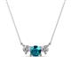 1 - Raia London Blue Topaz and Diamond Three Stone Pendant 