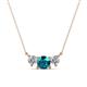 1 - Raia London Blue Topaz and Diamond Three Stone Pendant 