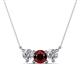 1 - Raia Red Garnet and Diamond Three Stone Pendant 
