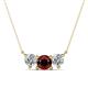 1 - Raia Red Garnet and Diamond Three Stone Pendant 