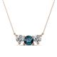 1 - Raia Blue and White Diamond Three Stone Pendant 
