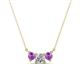 1 - Raia Amethyst and Diamond Three Stone Pendant 