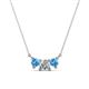 1 - Raia Blue Topaz and Diamond Three Stone Pendant 