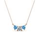 1 - Raia Blue Topaz and Diamond Three Stone Pendant 