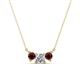 1 - Raia Red Garnet and Diamond Three Stone Pendant 