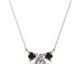 1 - Raia Black and White Diamond Three Stone Pendant 
