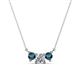 1 - Raia Blue and White Diamond Three Stone Pendant 