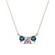 1 - Raia Blue and White Diamond Three Stone Pendant 