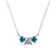 1 - Raia London Blue Topaz and Diamond Three Stone Pendant 