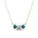 1 - Raia London Blue Topaz and Diamond Three Stone Pendant 