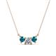 1 - Raia London Blue Topaz and Diamond Three Stone Pendant 