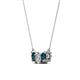 2 - Raia Blue and White Diamond Three Stone Pendant 