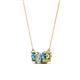 2 - Raia London Blue Topaz and Diamond Three Stone Pendant 