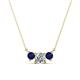 1 - Raia Blue Sapphire and Diamond Three Stone Pendant 