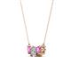 2 - Raia Pink Sapphire and Diamond Three Stone Pendant 