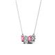 2 - Raia Pink Tourmaline and Diamond Three Stone Pendant 