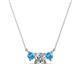 1 - Raia Blue Topaz and Diamond Three Stone Pendant 