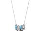 2 - Raia Blue Topaz and Diamond Three Stone Pendant 