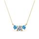 1 - Raia Blue Topaz and Diamond Three Stone Pendant 