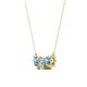 2 - Raia Blue Topaz and Diamond Three Stone Pendant 