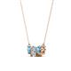 2 - Raia Blue Topaz and Diamond Three Stone Pendant 
