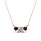 1 - Raia Red Garnet and Diamond Three Stone Pendant 