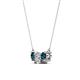 2 - Raia Blue and White Diamond Three Stone Pendant 