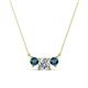 1 - Raia Blue and White Diamond Three Stone Pendant 