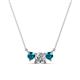 1 - Raia London Blue Topaz and Diamond Three Stone Pendant 