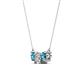 2 - Raia London Blue Topaz and Diamond Three Stone Pendant 