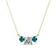 1 - Raia London Blue Topaz and Diamond Three Stone Pendant 