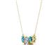 2 - Raia London Blue Topaz and Diamond Three Stone Pendant 
