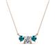 1 - Raia London Blue Topaz and Diamond Three Stone Pendant 