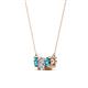 2 - Raia London Blue Topaz and Diamond Three Stone Pendant 