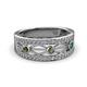 2 - Aurelia Diamond and Lab Created Alexandrite Wedding Band 