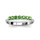 2 - Reina 3.00 mm Green Garnet 7 Stone Wedding Band 