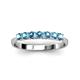 2 - Reina 3.00 mm Blue Topaz 7 Stone Wedding Band 