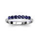 2 - Reina 3.00 mm Blue Sapphire 7 Stone Wedding Band 