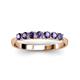 2 - Reina 3.00 mm Iolite 7 Stone Wedding Band 