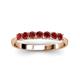 2 - Reina 3.00 mm Red Garnet 7 Stone Wedding Band 