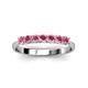 2 - Reina 3.00 mm Rhodolite Garnet 7 Stone Wedding Band 