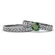 1 - Ronia Classic Diamond and Lab Created Alexandrite Bridal Set Ring 