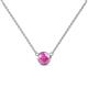 1 - Merilyn 5.00 mm Round Lab Created Pink Sapphire Bezel Set Solitaire Pendant 