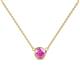 1 - Merilyn 5.00 mm Round Lab Created Pink Sapphire Bezel Set Solitaire Pendant 