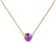 1 - Merilyn 5.00 mm Round Amethyst Bezel Set Solitaire Pendant 