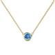 1 - Merilyn 5.00 mm Round Blue Topaz Bezel Set Solitaire Pendant 