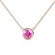 1 - Merilyn 1.50 ct Round Created Pink Sapphire Bezel Set Solitaire Pendant 
