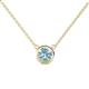 1 - Merilyn 0.87 ct Round Aquamarine Bezel Set Solitaire Pendant 