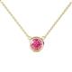 1 - Merilyn 0.87 ct Round Pink Tourmaline Bezel Set Solitaire Pendant 
