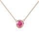 1 - Merilyn 0.87 ct Round Pink Tourmaline Bezel Set Solitaire Pendant 